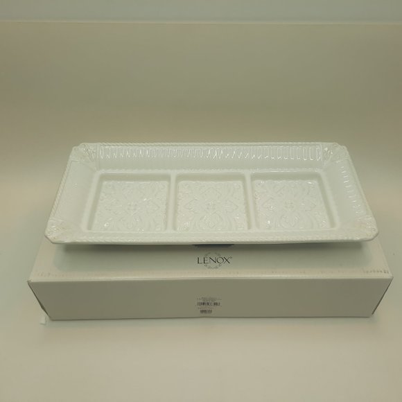 Lenox Three Section Hors D Lenox Butler\'s Pantry 3 part Hors D\' Oeuvre tray. Pristine unused condition!